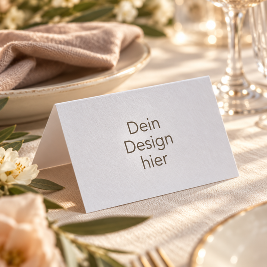 Tischkarte mit eigenem Design + Namen