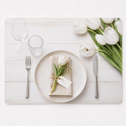 Platzset weiße Tulpen